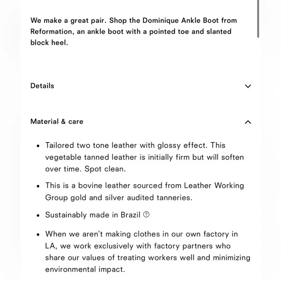 Reformation Dominique Leather Ankle Boots in syrup leather - Picture 4 of 11